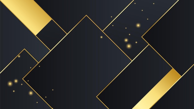 Abstract black and gold shapes background