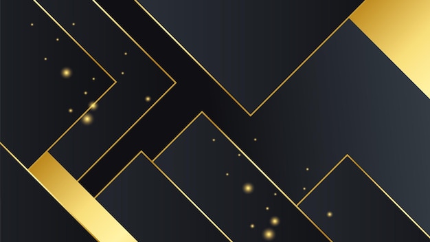 Abstract black and gold shapes background