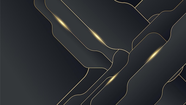 Abstract black and gold shapes background