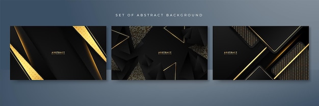 Vector abstract black and gold shapes luxury abstract background