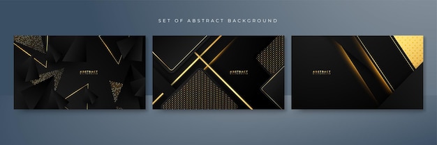 Vector abstract black and gold shapes luxury abstract background