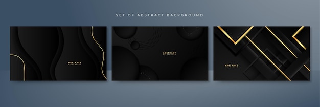 Vector abstract black and gold shapes luxury abstract background