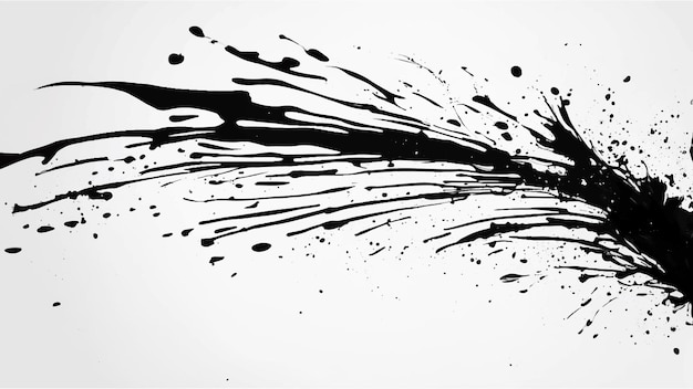 Abstract black Ink splash background Grunge texture Ink splash isolated on white Background