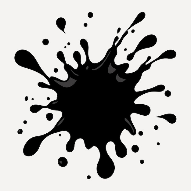 Abstract Black Ink Splash on White Background for Creative Design and Art Projects