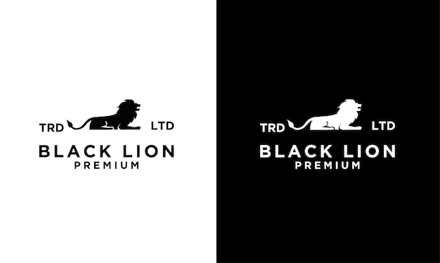 Abstract black lion vector logo design