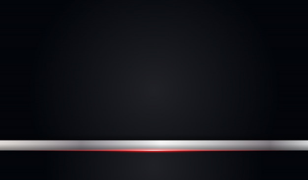 Abstract black metallic background with red shiny line