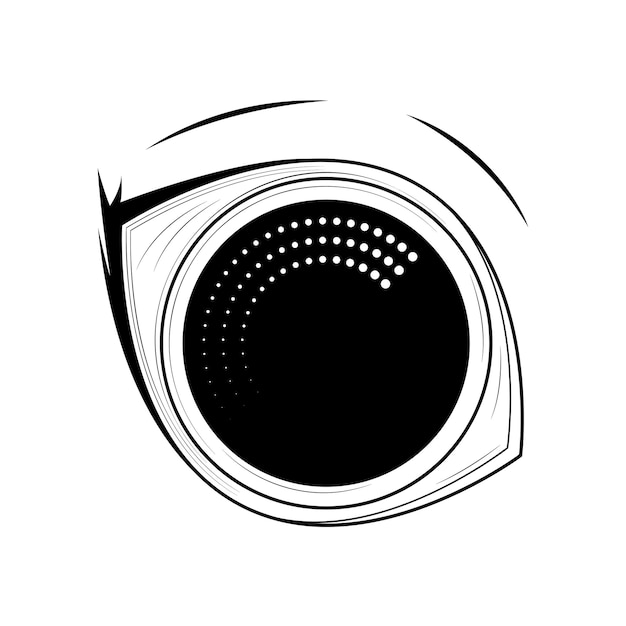 Vector abstract black simple line people human eye doodle outline element vector design style sketch