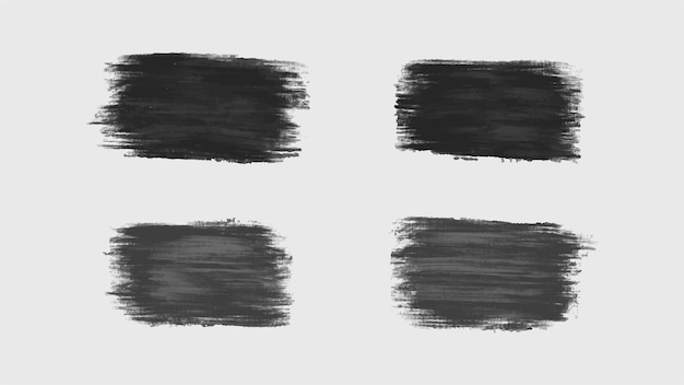 Abstract black watercolor brush stroke set