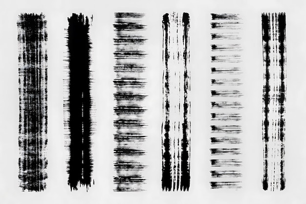 Abstract Black and White Brush Strokes for Design Elements