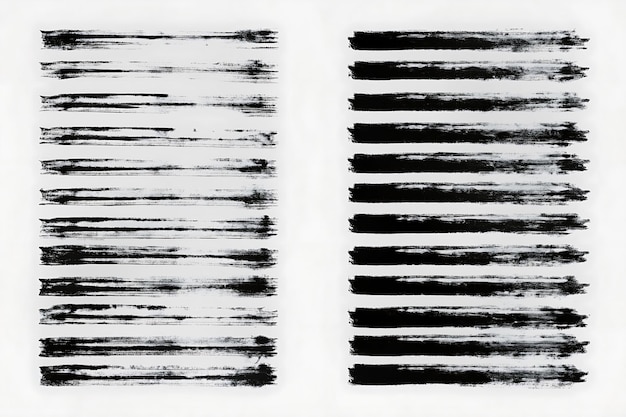 Abstract Black and White Brush Strokes for Design Elements