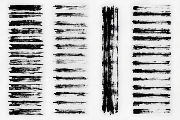 Abstract Black and White Brush Strokes for Design Elements