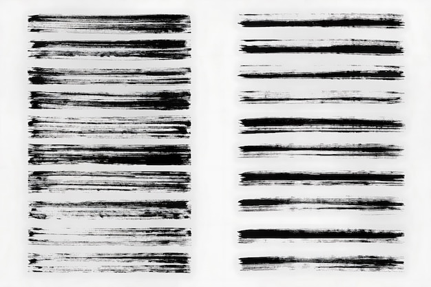 Abstract Black and White Brush Strokes for Design Elements