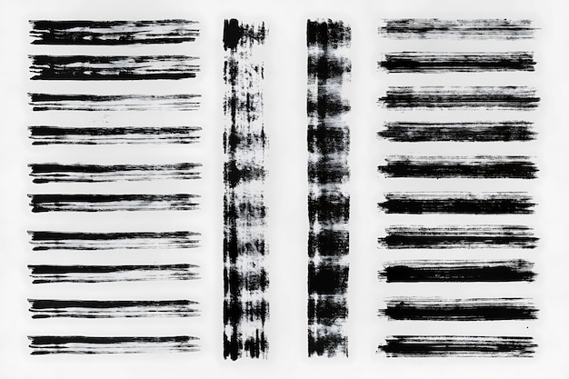 Abstract Black and White Brush Strokes for Design Elements