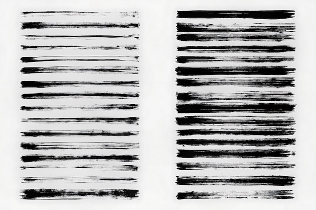 Abstract Black and White Brush Strokes for Design Elements