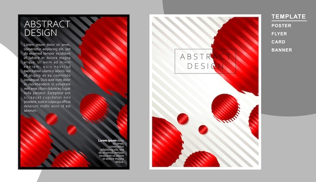 Abstract black and white geometric background with red balls and stripescan be used in cover