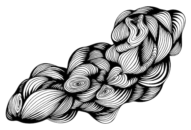 Abstract black and white line art background Waves optical illusions Hand drawn vector doodle illustration Graphic sketch Isolated design element