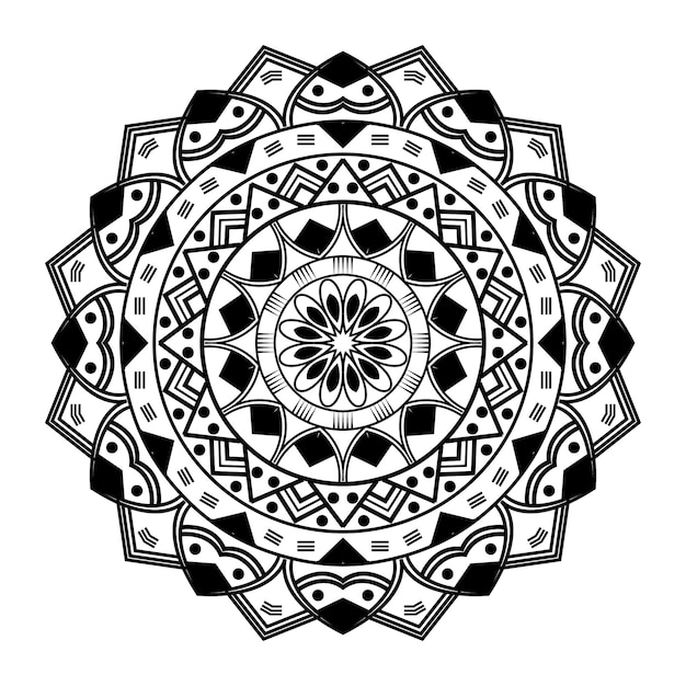 Abstract black white mandala background pattern design with Islamic art mandala Template