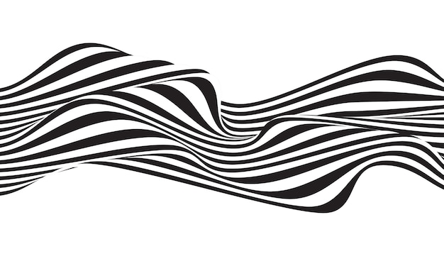 Abstract black and white wave background