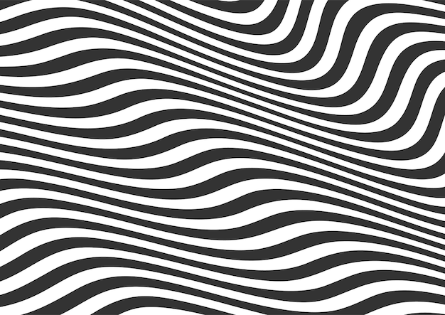 Abstract black and white wavy lines striped background, wavy lines background pattern