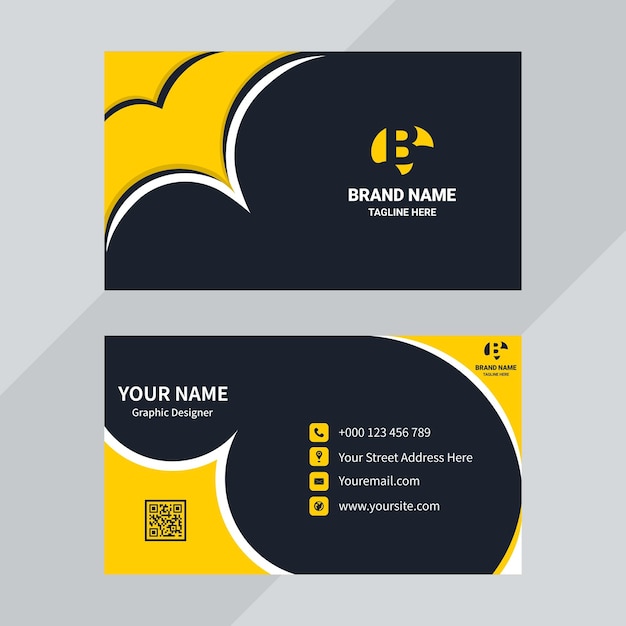 Abstract black and yellow business card