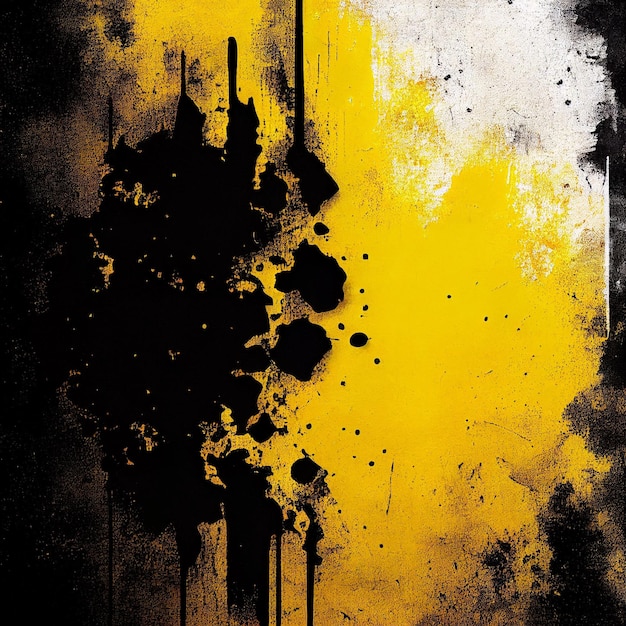 Abstract black yellow and white grunge texture