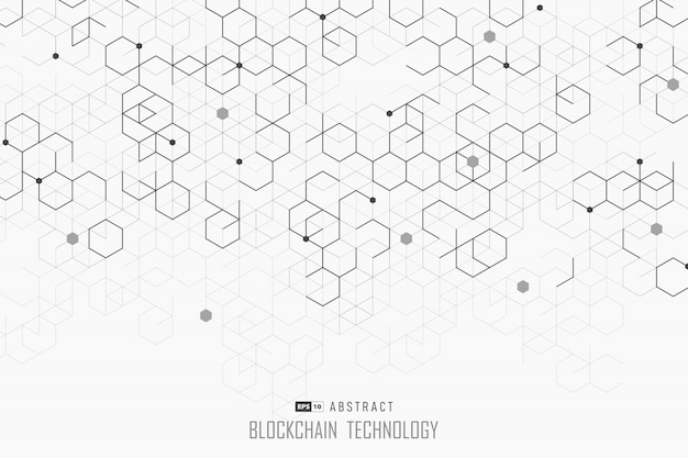 Abstract blockchain design of hexagonal style background.