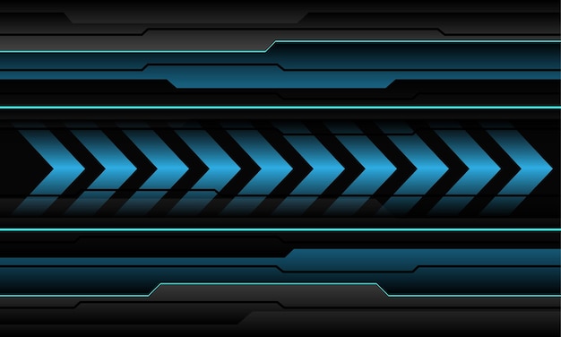 Abstract blue arrow direction black metal cyber design modern futuristic technology background