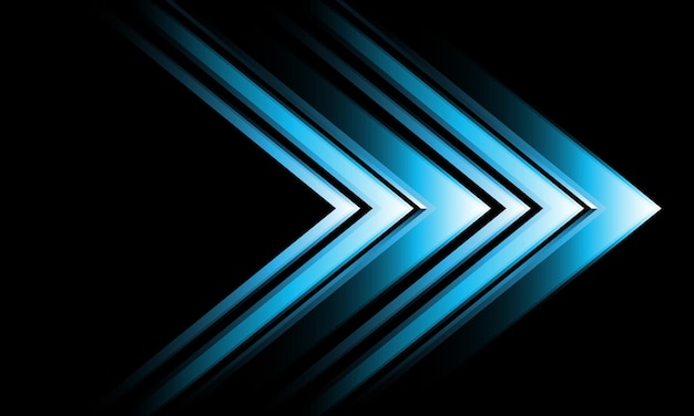 Abstract blue arrow direction black metal cyber design modern futuristic technology background