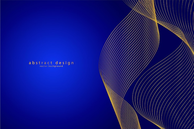 Abstract blue background Gold wave lines Curve modern pattern Vector illustration EPS 10