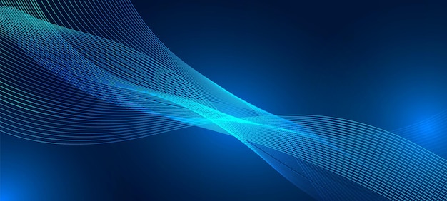 Abstract blue background with flowing lines. Dynamic waves. vector illustration.