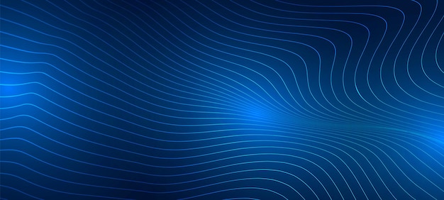 Abstract blue background with flowing lines. Dynamic waves. vector illustration.