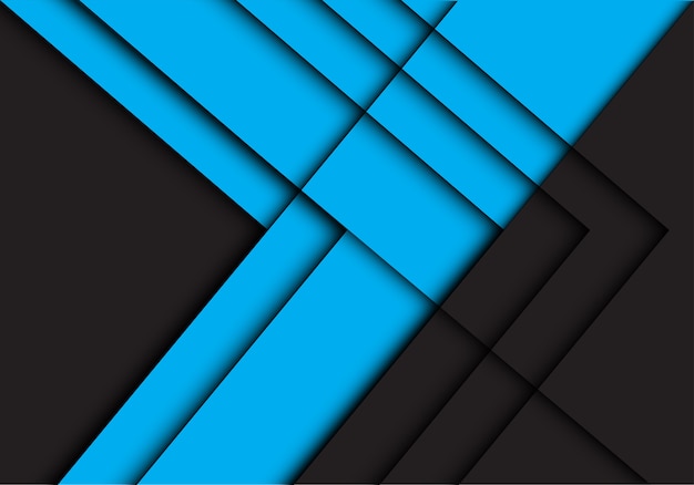 Abstract blue black line arrow shadow direction background.