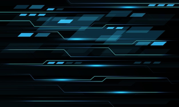 Abstract blue black line cyber circuit design ultramodern futuristic technology background vector