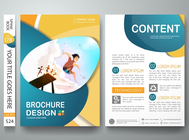 Abstract blue circle brochure design 