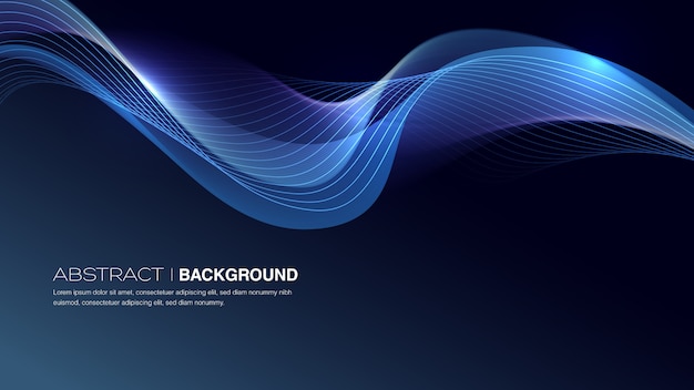 Abstract blue curves background