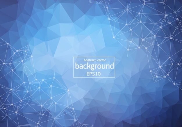 Abstract  Blue Dark Geometric Polygonal background