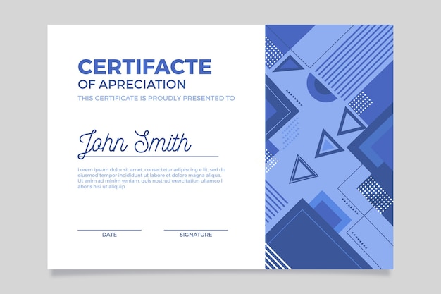 Abstract blue diploma template