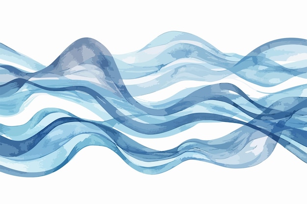 Abstract Blue HandDrawn Waves Pattern Clipart