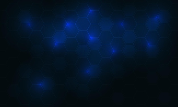 Abstract blue hexagon light technology futuristic geometric design modern background vector