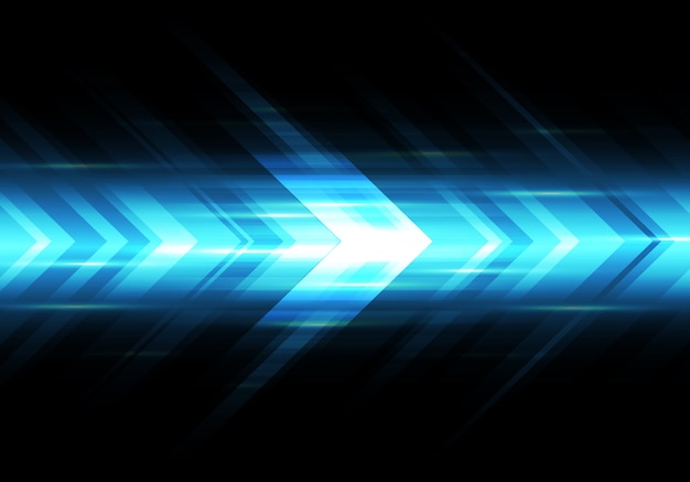 Vector abstract blue light arrow speed power technology futuristic background