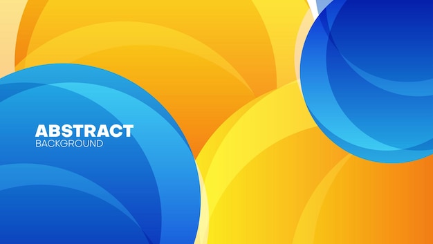 Abstract blue and orange circular background. vector illustration