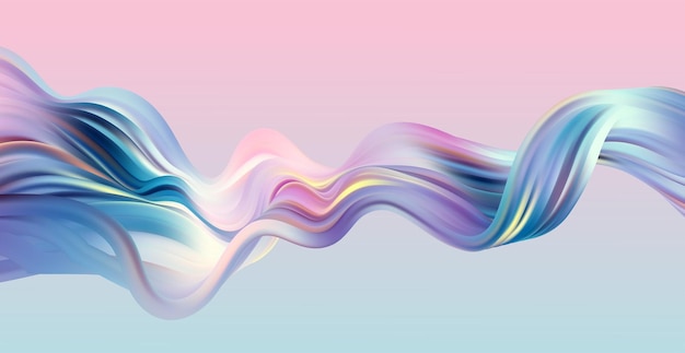 Abstract blue and pink swirl wave background. Flow liquid lines design element for gift, greeting card and disqount voucher. Vector Illustration pastel color