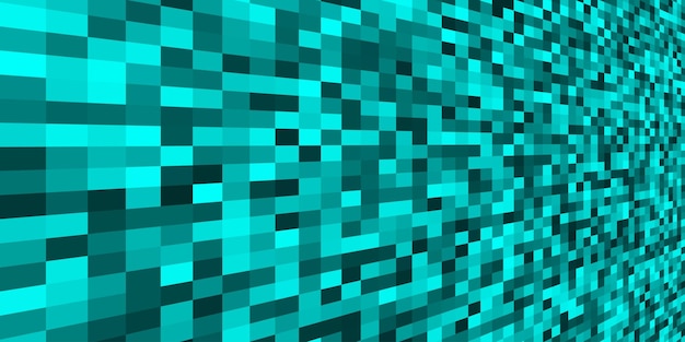 Abstract blue pixel texture background in perspective Digital technology motion banner