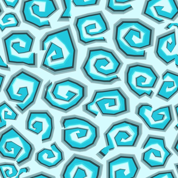 Vector abstract blue spirals seamless