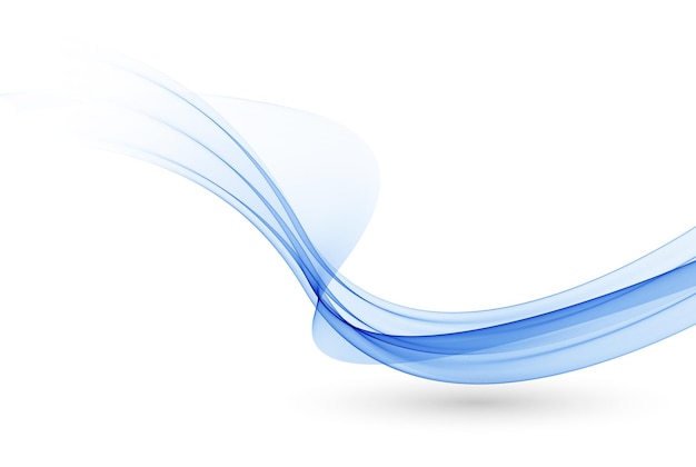 Abstract blue transparent flow lines Blue wave background