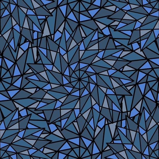 ABSTRACT BLUE VECTOR SEAMLESS BACKGROUND WITH COMPLEX GEOMETRIC STARS IN THE FORM OF A KALEIDOSCOPE