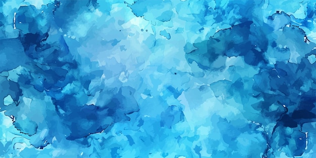 Abstract Blue Watercolor Vector Background Hand Painted Square Stain Backdrop