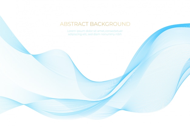 Abstract blue wave flowing background  