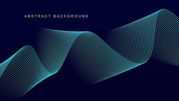 Abstract blue wave line pattern on dark blue background Futuristic technology concept Suit for banner poster cover brochure landing page website