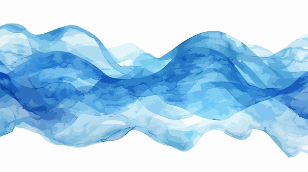 Vector abstract blue wave watercolor background